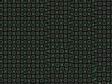 Yeşil ve kırmızı çiçekli pürüzsüz arkaplan deseni, beyaz kare