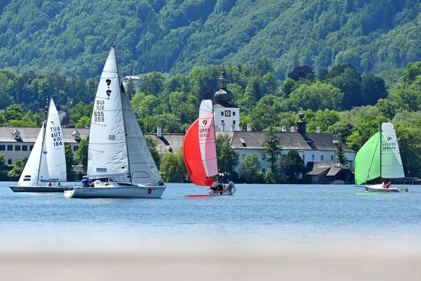 Château Ort Lac Traunsee Gmunden Avec Des Bateaux Salzkammergut District — Photo