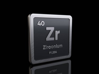 Zirconium Zr, element symbol from periodic table series clipart