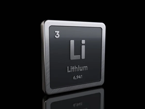 Lithium Li, symbole de l'élément de la série des tableaux périodiques — Photo