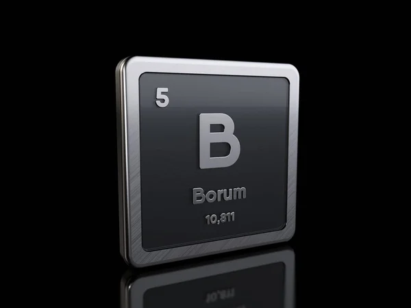 Бор B, символ елемента з серії періодичних таблиць — стокове фото