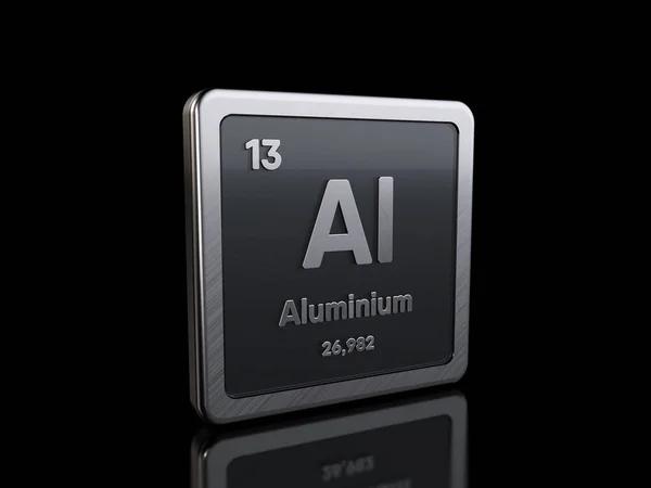 Aluminum Al, символ элемента из серии периодических таблиц — стоковое фото