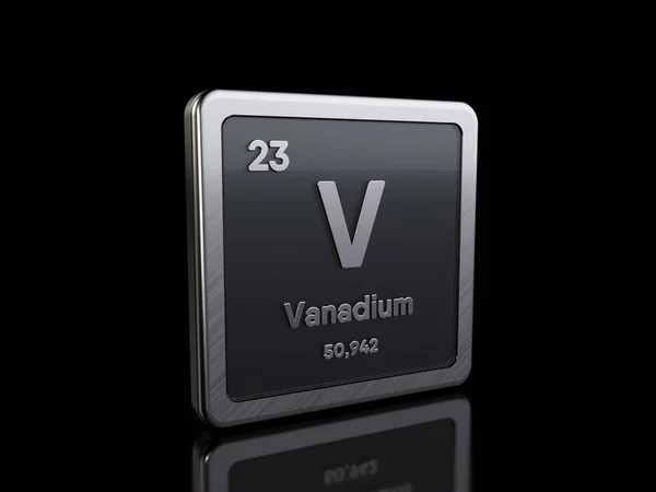 Vanadio V, símbolo de elemento de la serie de tablas periódicas — Foto de Stock