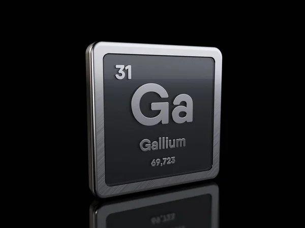 Gallium Ga, символ елемента з серії періодичних таблиць — стокове фото