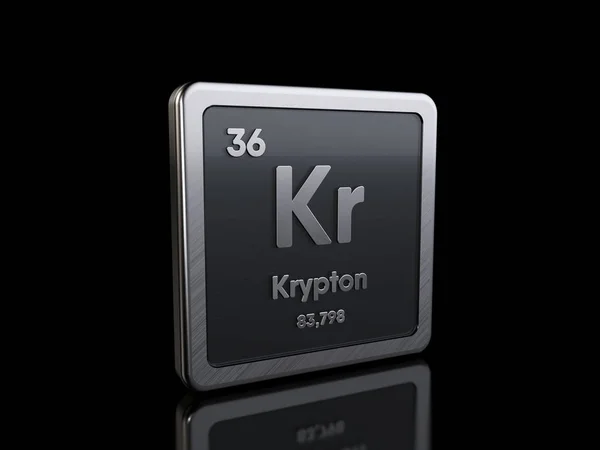 Krypton Kr, símbolo de elemento de la serie de tablas periódicas — Foto de Stock