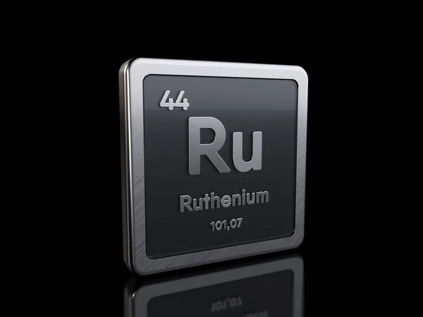 Ruthénium Ru, symbole de l'élément de la série des tableaux périodiques — Photo