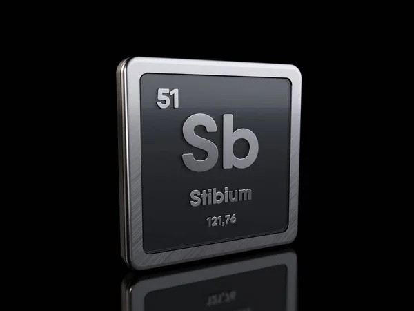 Antimony Sb, σύμβολο στοιχείου από περιοδική σειρά πινάκων — Φωτογραφία Αρχείου