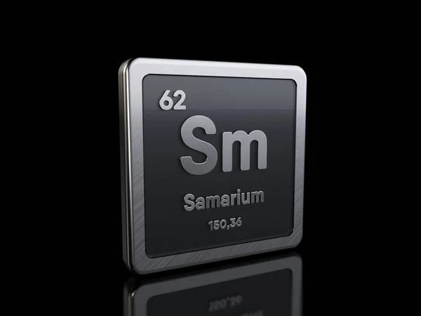 Samarium Sm, symbole de l'élément de la série des tableaux périodiques — Photo