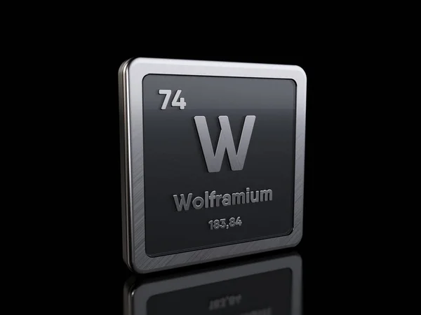 Вольфрам W, символ елемента з серії періодичних таблиць — стокове фото