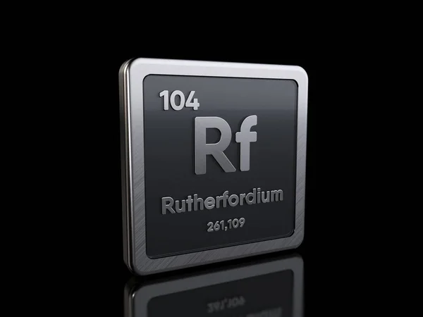 Rutherfordium Rf, símbolo de elemento de series periódicas de tablas — Foto de Stock