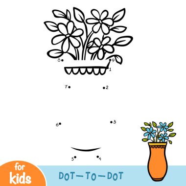 Sayı oyunu, çocuklar, vazo için eğitim nokta-nokta oyun