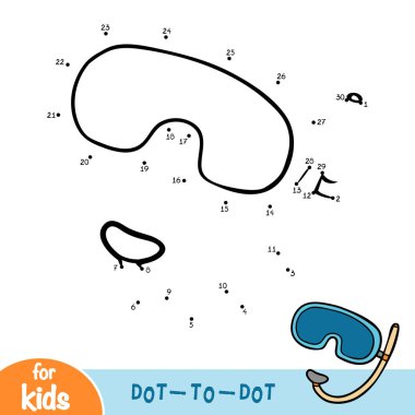 Sayı oyunu, çocuklar, şnorkel maskesi için eğitim nokta-nokta oyun