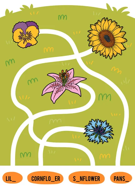 Jeu Labyrinthe Pour Enfants Trouvez Chemin Image Son Titre Ajoutez — Image vectorielle