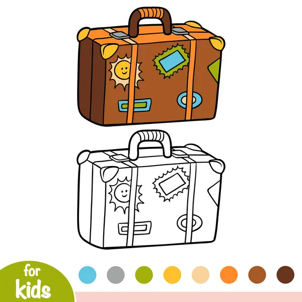 Kifestőkönyv Gyerekeknek Suitcase Matricák — Stock Vector