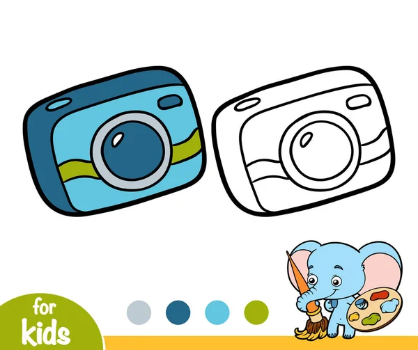 Kleurboek Voor Kinderen Compact Camera — Stockvector