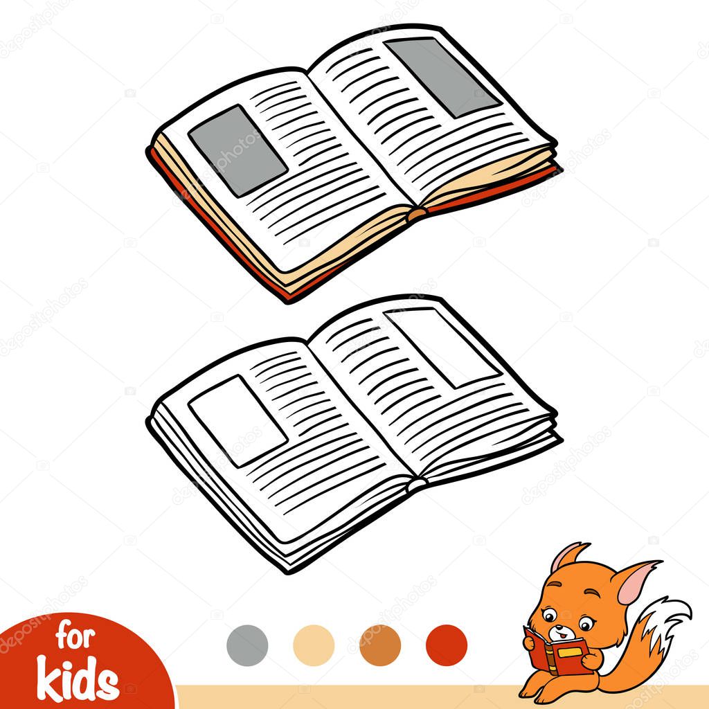 Libro Colorare Bambini Libro Aperto - Vettoriale Stock di