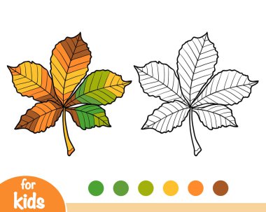 At kestanesi yaprağı, çocuklar için boyama kitabı