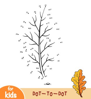 Sayı oyunu, çocuklar, meşe yaprağı için eğitim nokta-nokta oyun