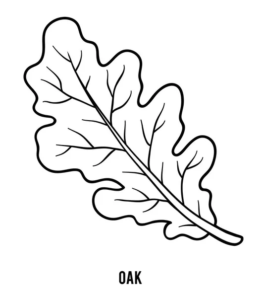 Kleurboek Voor Kinderen Oak Leaf — Stockvector