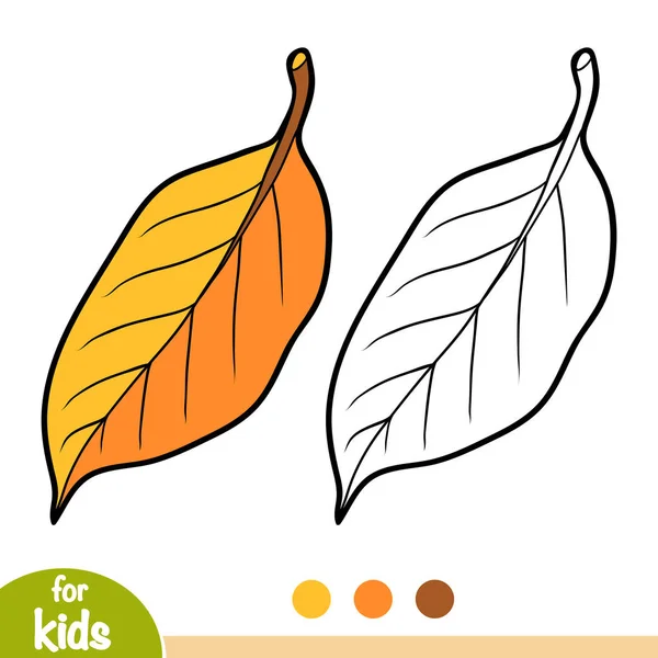 Kleurboek Voor Kinderen Pear Tree Blad — Stockvector