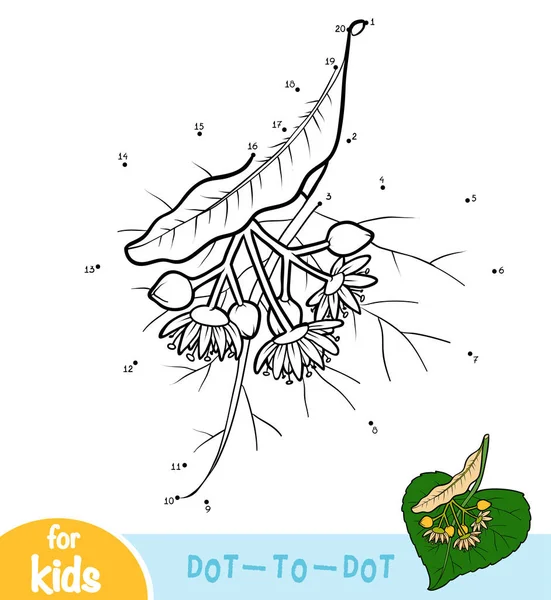 Numery Gry Edukacja Kropka Kropka Gry Dla Dzieci Oddział Linden — Wektor stockowy