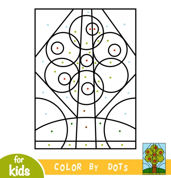 Color Dots Juego Educación Para Niños Manzano — Archivo Imágenes Vectoriales