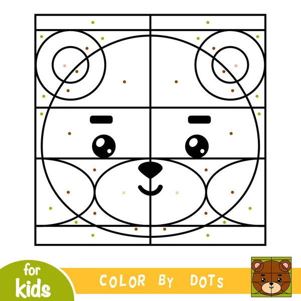 ドットで色 クマの子供のための教育ゲーム — ストックベクタ