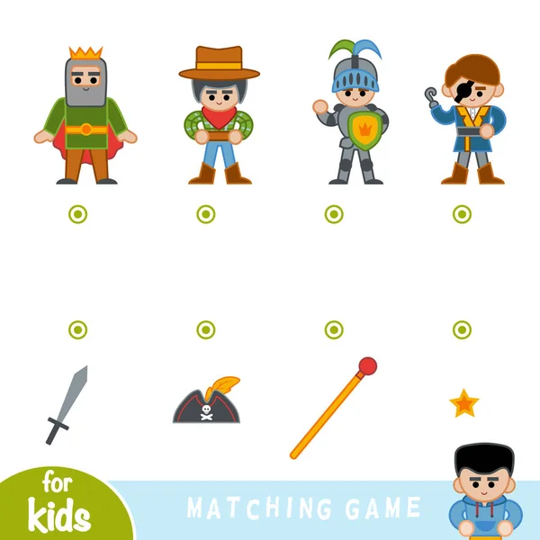 Matchande Spel Utbildning Spel För Barn Uppsättning Seriefigurer För Pojkar — Stock vektor