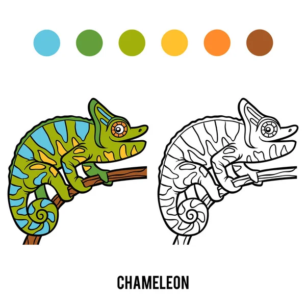 Omalovánky Pro Děti Chameleon — Stockový vektor