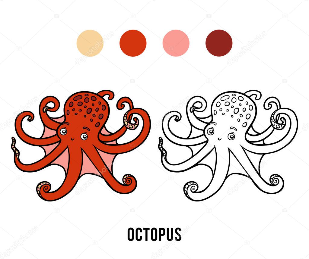 Coloring book for children, Octopus