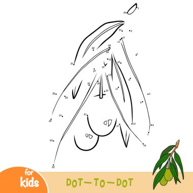 Sayı oyunu, çocuklar, zeytin ağacı dalı için eğitim nokta-nokta oyun