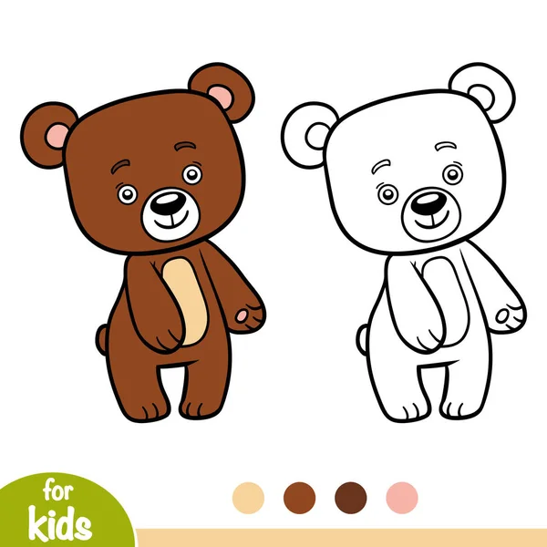 Libro Para Colorear Para Niños Oso — Vector de stock