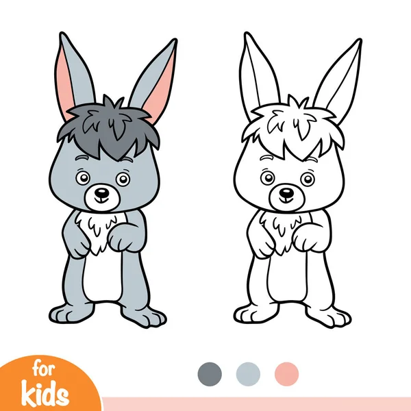 Målarbok För Barn Kanin — Stock vektor