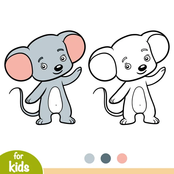 Coloring Book Children Mouse — Stock Vector