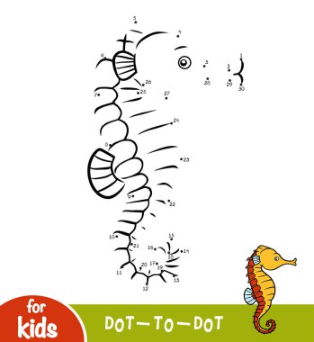 Sayı oyunu, çocuklar, deniz atı için eğitim nokta-nokta oyun