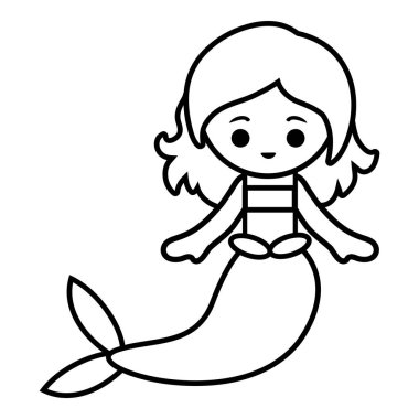 Deniz kızı, çocuklar için boyama kitabı