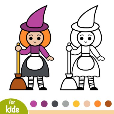 Çocuklar için boyama kitabı, cadı