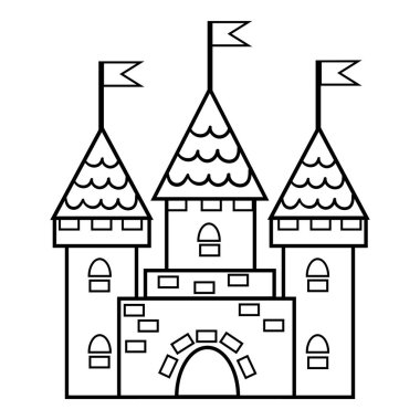 Castle, çocuklar için boyama kitabı