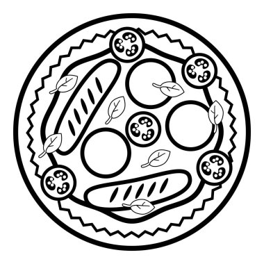 Sahanda yumurta, çocuklar için boyama kitabı