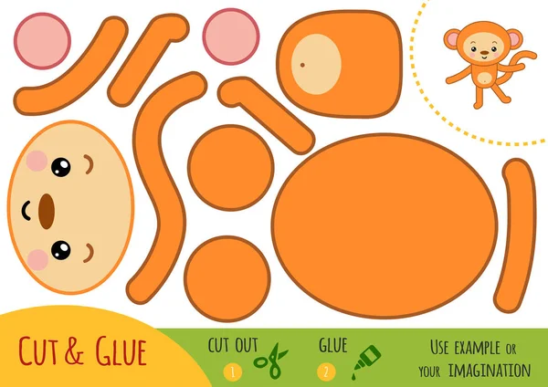 어린이 원숭이 게임입니다 접착제를 이미지를 — 스톡 벡터