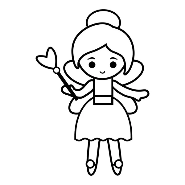 Coloring Book Children Fairy — Stock Vector