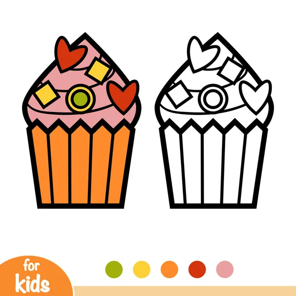 Jogo Educativo Para Crianças Página Para Colorir Cupcake De Comida