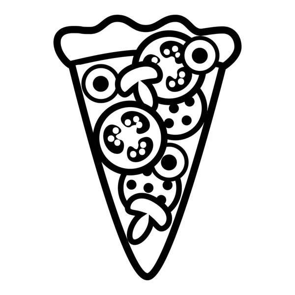 Libro Para Colorear Para Niños Pizza — Vector de stock