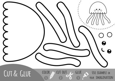 Eğitim kağıt çocuklar için jöle balık oyun. Makas ve yapıştırıcı görüntü oluşturmak için kullanın.