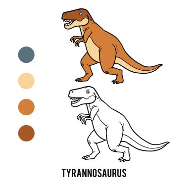 Tyrannosaurus, çocuklar için boyama kitabı