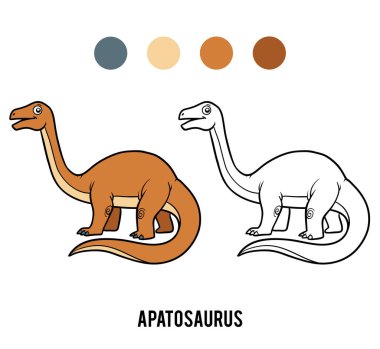 Apatosaurus, çocuklar için boyama kitabı