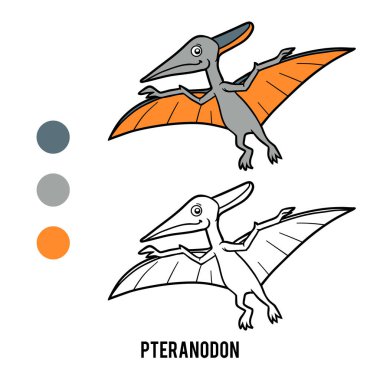 Pteranodon, çocuklar için boyama kitabı