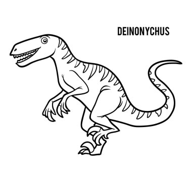 Deinonychus, çocuklar için boyama kitabı