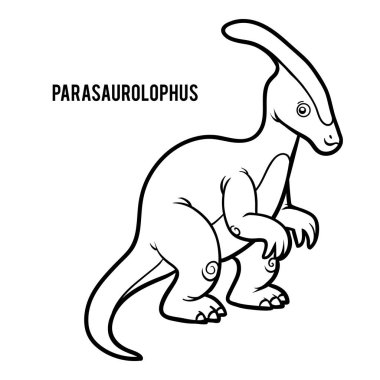 Parasaurolophus, çocuklar için boyama kitabı