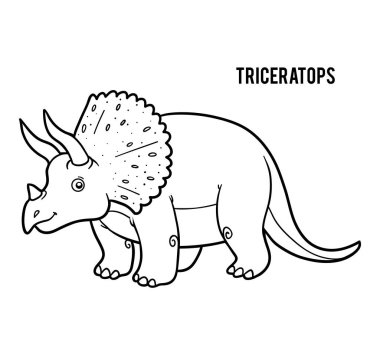 Triceratops, çocuklar için boyama kitabı